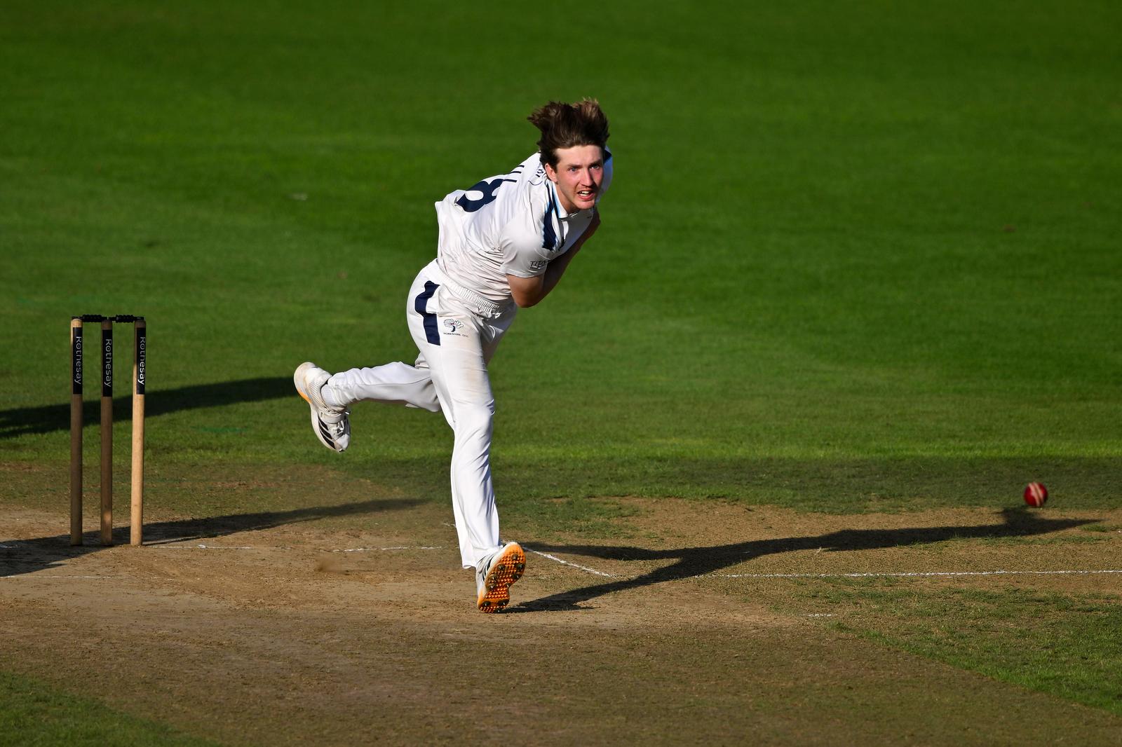 during the Rothesay County Championship match between Hampshire and Yorkshire at Utilita Bowl.